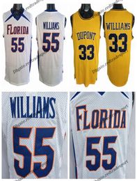 Vintage White Chocolate Jason Williams 55 College Basketball Jerseys 33 DuPont High School Stitched Shirts Yellow Mens SXXL6370061