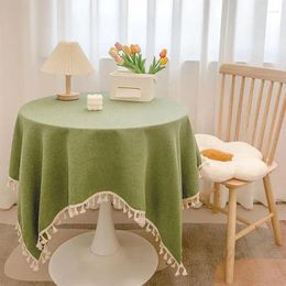 Table Cloth Linen Tablecloth Ins Wind Small Fresh Desk Decoration Atmosphere Sense Round Coffee Dining