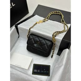 designer leather handbag channelies 23 Autumn/Winter Lion Head leather cowhide sheepskin gold buckle chain zero wallet mini crossbody waist bag chest bag