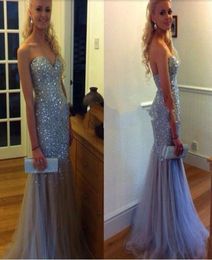 New Arrival Sweetheart Sleeveless Evening Dress High Quality Beaded Tulle Long Formal Party Gown Custom Made Plus Size5313289