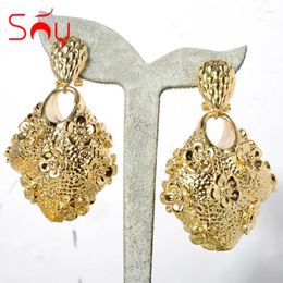 Dangle Earrings Sunny Jewellery Fashion African Drop Big Hollow Design High Quality Gold Plated For Women Party Wedding Gifts