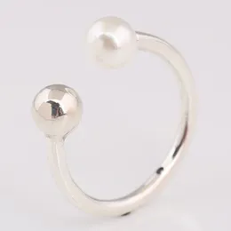 Cluster Rings 925 Sterling Silver String Contemporary Pearl Ring Freshwater Cultured For Women Engagement Jewellery