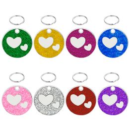 Tags 20PCS Round Dog ID Tag Antilost Shiny Pet Round Nameplate With Engraving Address Collar Puppy Accessories Metal Plate Animal