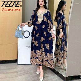 Party Dresses Summer Dress Women 2024 Robe Print V-neck Beach Style Floral Casual Holiday Long Maxi Korean Vestidos Para Mujer Fashion