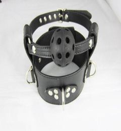 Quality black Leather Collar Mouth Gag SM Adult Sex Toys Bondage Toys8467679