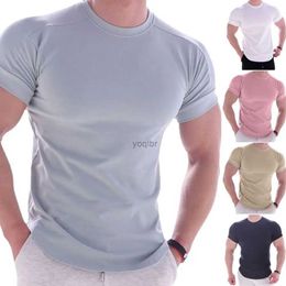 Men's T-Shirts Skin-touch Milk Silk Men T-shirt O Neck Solid Colour Short Sleeves Summer T Shirt for Men 2022 Sweat Absorption Casual Men TopsL2425