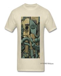 Vintage Octopus Tshirt Man Georges Braque Tshirt Artist Designer T Shirt Guitar Lover Monster Tops Mens Beige Tees Cotton 2106291354271