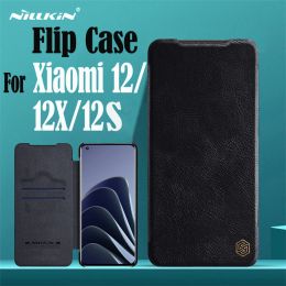 Cases Flip Case For Xiaomi Mi 12 12X Nillkin Qin Leather Case Card Pocket Wallet Book Case Flip Cover For Xiaomi Mi 12S Phone Bags