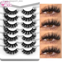 False Eyelashes Groinneya fluffy mink eyelashes 5/7 pairs of artificial long-lasting dramatic volume extended thickness Q240425