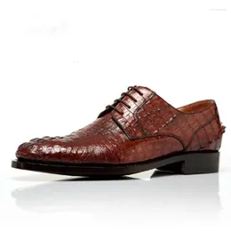 Dress Shoes Hubu Custom Genuine Crocodile Leather Men Europe Pure Manual Male Real Sole