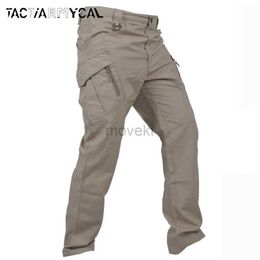 Men's Pants Men Pants Military Tactical Cargo Pants Multi Pockets Safari Style Trousers Waterproof Male Streetwear Hiking Plus Size S-6XL d240425