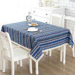 Table Cloth Polka Dot Mat Bohemian Style Cotton And Linen Tablecloth Coffee Decoration Fashion Fabric Simple Design
