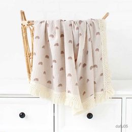 Blankets Swaddling Muslin Swaddle Blankets Newborn Cotton Gauze Baby Receiving Blanket Tassel New Born Swaddle Wrap Infant Sleeping Quilt Bed Cover