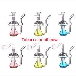 Wholesale Heady Colorful Luminous Glass Tobacco Bongs Creative USA POPULAR Thick heady mini 10mm female Hookahs Water Oil burner Pipes for smoking bowl