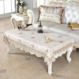 Table Cloth European Tablecloth Linen For Dining Coffee Chenille Lace Embroidered Luxury Rectangular Square Cover Party Decor