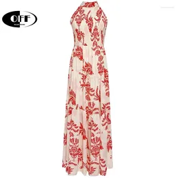 Casual Dresses OFF Designer Slim Vacation Floral Print Maxi For Women Summer Zevity In Runway Tank Sleeveless Party Dress Boho Robe