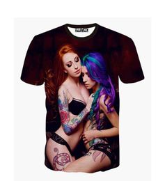 T Shirt New Summer Fashion 3D Novel tshirts Sexy Naked tattoo Girl Printing 3d t shirts Menwomen top tees plus size5255735