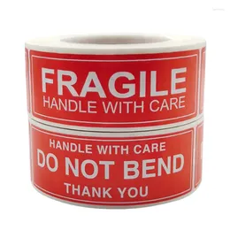 Gift Wrap 150/500 Pcs Red "HANDLE WITH CARE DO NOT BEND THANK YOU" Sticker Fragile Label Safety Reminder Transport Packaging