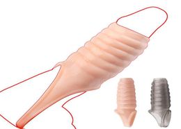Massage Men Delay Lock Sperm toy Adult Toys Threaded Enhancer Ring Penis Extender Sleeve Erection Dick Cock Ring Erotic Men Toys262252965