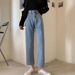 Women's Jeans WITHZZ Straight Pipe Pants High-waisted Skinny Nine-cent Woman