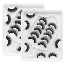 8 Pairs False Eyelashes 20mm Faux Mink Lashes 3D Natural Fluffy Eyelash Wispies Long Extension Eye lash Pack maquiagem5254196