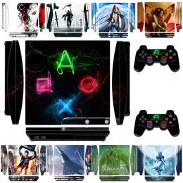 Stickers 2902 Vinyl Skin Sticker Protector for Sony PS3 Slim PlayStation 3 Slim and 2 controller skins Stickers