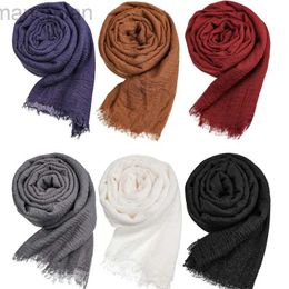 Hijabs 6 Pcs Women Hijab Scarf Shawl Hijabs Cotton Blend Crinkle Scarf Wrap Head Scarf for Seasons Islam Ramadan Jilbab d240425