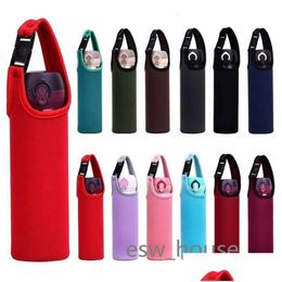 Water Neoprene Drinkware Portable Handle Bottle Sleeve with Carrying S Size Sport Bottles Cup Carrier Pouch Drop Delivery Home Garde Dhb3c ize port s