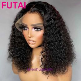 100% Human Hair Full Lace Wigs Double Drawn Water Wave BOB Wig wig