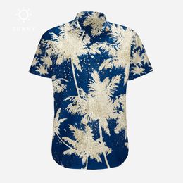 Summer High Quality Cotton Mens Hawaiian Shirt Printed Short Sleeve Plus Size Hawaii Men Beach Floral Shirts vintage style flowers printed shirts man