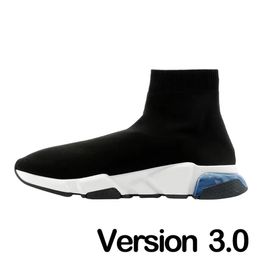 Designer sock shoes men women Graffiti White Black Red Beige Pink Clear Sole Lace-up Neon Yellow socks speed runner trainers flat platform sneakers casual 350303