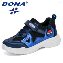 Casual Shoes BONA 2024 Designers Boys Sneakers Breathable Hook & Loop Sport Running Children For Girls Trendy Footwear
