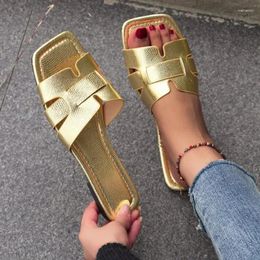 Slippers 2024 Luxury Women Flat Sandals Summer Outdoor Beach Flip Flops Female Trend Design Slides Shoes Plus Size 43