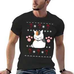 Men's Tank Tops Christmas Sweater Ft. Nyanko Sensei T-Shirt Customizeds Blanks Plus Size Cotton