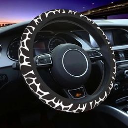 Steering Wheel Covers Cowhide Dalmatian Dog Animal Skin Texture Car Cover 37-38 Zebra Giraffe Camouflage Auto Interior Accessories