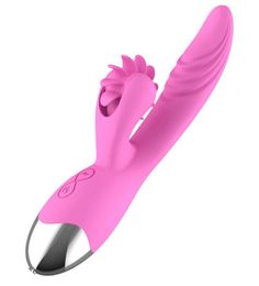 Heating Licking G Spot Dildo Vibrator Sex Toys For Woman Female Rotation Tongue Vibrator Clitoris Stimulator Adult Supplies Y190625777248