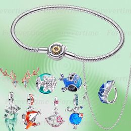 New Games Charm designer Bracelets for Women S925 Silver Fluorescent Deers Horn Earrings high quality 1:1 Necklace fit Pandoras Snake Bone Bracelet Jewellery gift