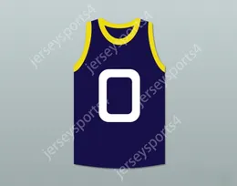 CUSTOM Name Mens Youth/Kids BANG 0 MONSTARS DARK BLUE BASKETBALL JERSEY SPACE JAM TOP Stitched S-6XL