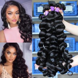 Wigs Wigs Human Hair Bundles With Closure Loose Wave Hair Brazilian Virgin Hair Weave Bundles 100% Human Hair Deep Ever Beauty