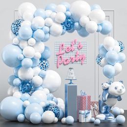 Party Decoration Blue And White Balloons Garland Arch Kit Pastel Baby With Confetti For Birthday