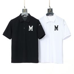 DSQ PHANTOM TURTLE Men's Black White Polo T-shirt Summer Tshirts Embroidery Short Sleeve Elastic Breathable T-shirt High Street Polo Shirts Brand Clothing 8158