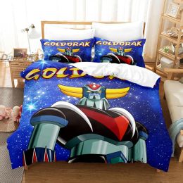 sets Goldorak Bedding Set Single Twin Full Queen King Size Bed Set Aldult Kid Bedroom Duvetcover Sets 3D Print Anime 2022 Kawaii