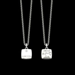 Antique Silver blind for love letters and birds engraved round spacer heart charms pendant necklace for couple luxury party gift Jewellery