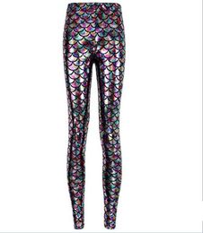 Newest arrival Pants printed Women039s Leggings mermaid fish scales pattern shiny nine points LW047 Womens Legging1715723