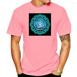 Men's Suits A1078 Blue Om Mandala Pattern T Shirt Cotton Men Top T-shirts Women Normal Tops & Tees Wholesale Custom