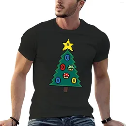 Men's Polos Pixelated Christmas Tree T-Shirt Customised T Shirts Custom Animal Print Shirt For Boys Summer Clothes Men Clothing