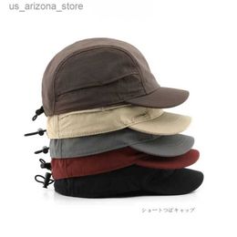 Ball Caps 2023 Quick Dried Lightweight Short Edge Baseball Hat Japanese Retro Outdoor Sports Tool Duck Tongue Camping Hat Q240425
