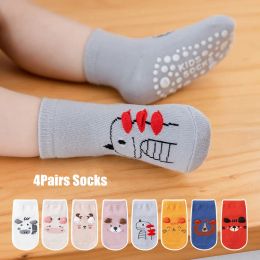 Warmers 4Pairs/lot Antislip Baby Socks Cute Animal Cartoon Baby Boy Girls Sock Infant Children's Floor Socks 03 Years Old