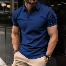 Men's Polos 2024 Summer Lapel Anti-pillin Polo Shirt Arm Pocket Short Sleeve Casual Business Fashion Slim Fit For Men