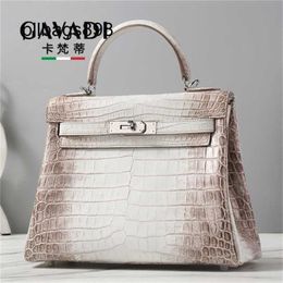 Luxury Himalayan Style Women Handbag 7A Crocodile Leather Bag Leather Luxury Bag Pure Handmade Bag Multi functional BagNKP0